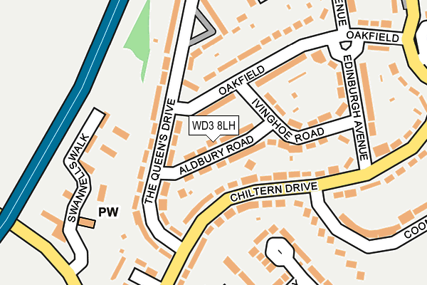 WD3 8LH map - OS OpenMap – Local (Ordnance Survey)