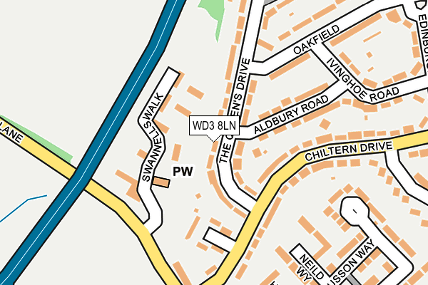 WD3 8LN map - OS OpenMap – Local (Ordnance Survey)