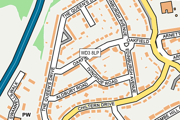 WD3 8LP map - OS OpenMap – Local (Ordnance Survey)