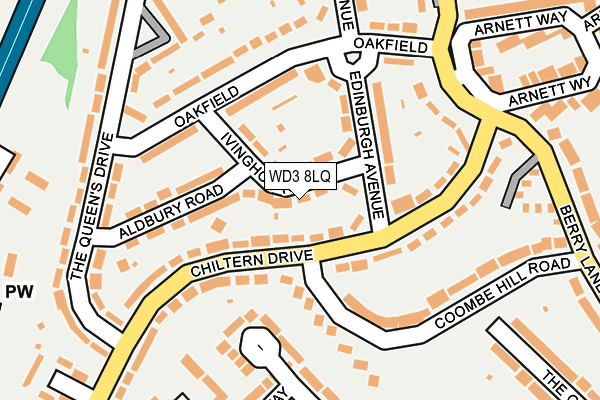 WD3 8LQ map - OS OpenMap – Local (Ordnance Survey)