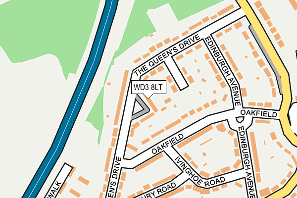 WD3 8LT map - OS OpenMap – Local (Ordnance Survey)