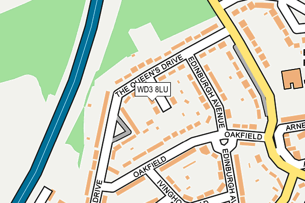 WD3 8LU map - OS OpenMap – Local (Ordnance Survey)