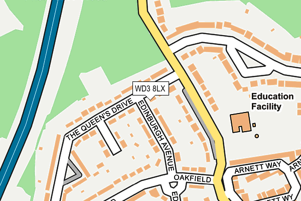 WD3 8LX map - OS OpenMap – Local (Ordnance Survey)