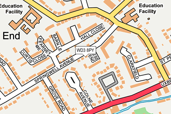 WD3 8PY map - OS OpenMap – Local (Ordnance Survey)