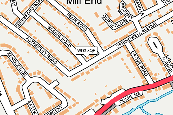 WD3 8QE map - OS OpenMap – Local (Ordnance Survey)