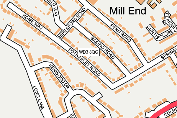 WD3 8QG map - OS OpenMap – Local (Ordnance Survey)
