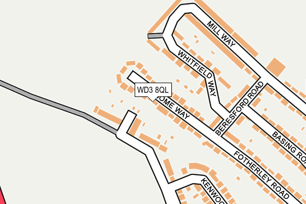 WD3 8QL map - OS OpenMap – Local (Ordnance Survey)