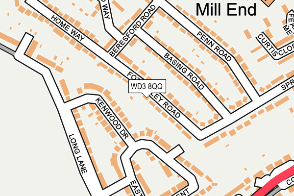 WD3 8QQ map - OS OpenMap – Local (Ordnance Survey)
