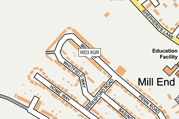 WD3 8QR map - OS OpenMap – Local (Ordnance Survey)