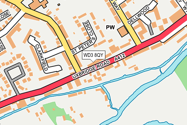WD3 8QY map - OS OpenMap – Local (Ordnance Survey)