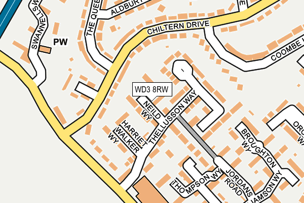 WD3 8RW map - OS OpenMap – Local (Ordnance Survey)