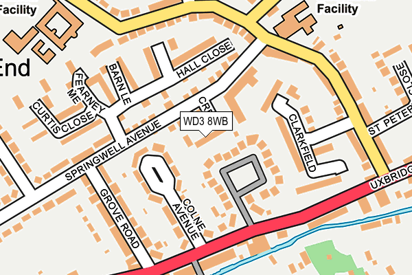 WD3 8WB map - OS OpenMap – Local (Ordnance Survey)