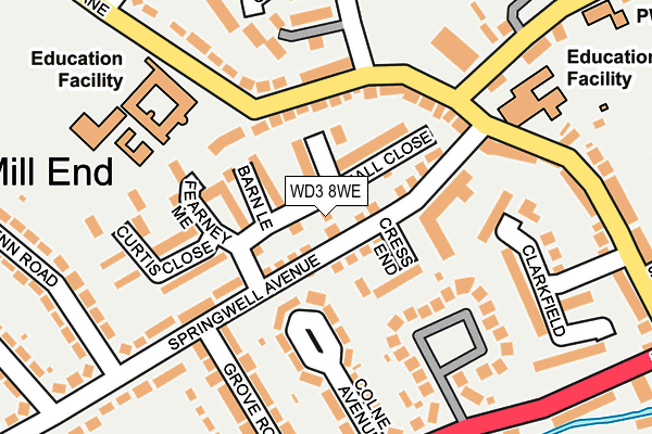 WD3 8WE map - OS OpenMap – Local (Ordnance Survey)