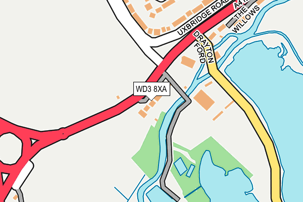 WD3 8XA map - OS OpenMap – Local (Ordnance Survey)