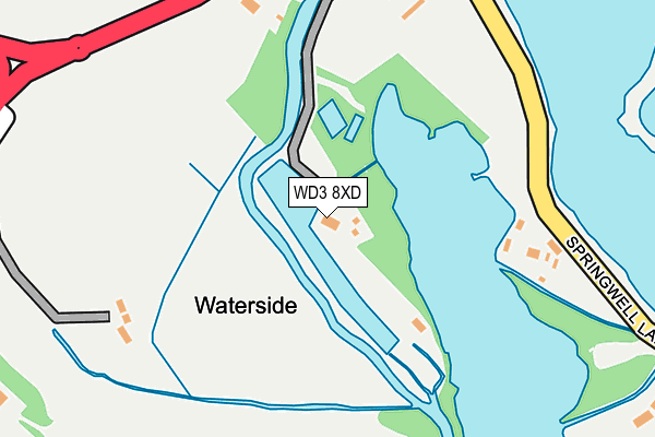 WD3 8XD map - OS OpenMap – Local (Ordnance Survey)