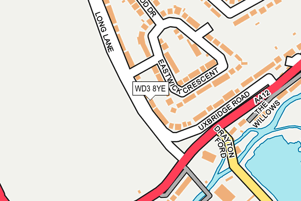 WD3 8YE map - OS OpenMap – Local (Ordnance Survey)