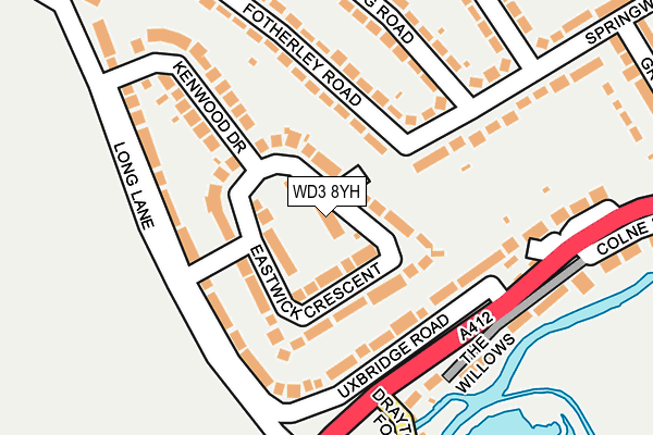 WD3 8YH map - OS OpenMap – Local (Ordnance Survey)