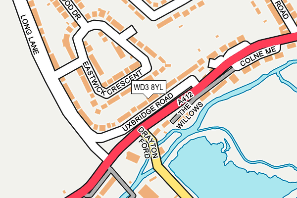 WD3 8YL map - OS OpenMap – Local (Ordnance Survey)