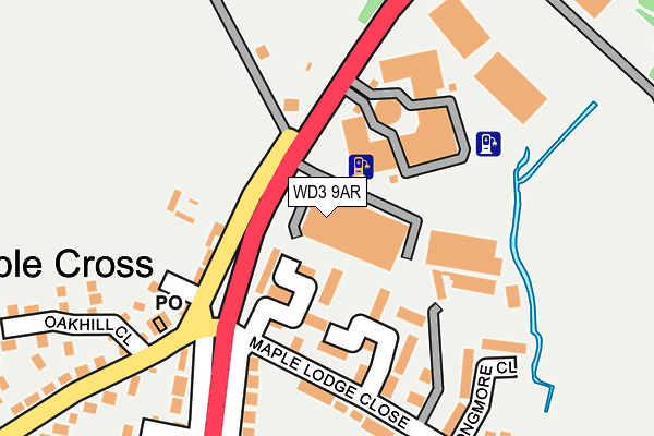 WD3 9AR map - OS OpenMap – Local (Ordnance Survey)