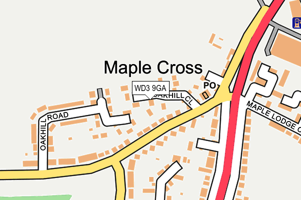 WD3 9GA map - OS OpenMap – Local (Ordnance Survey)