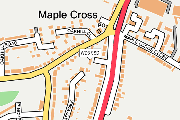 WD3 9SD map - OS OpenMap – Local (Ordnance Survey)