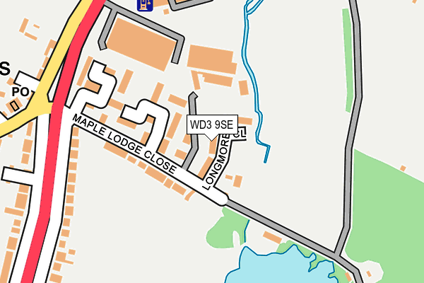 WD3 9SE map - OS OpenMap – Local (Ordnance Survey)