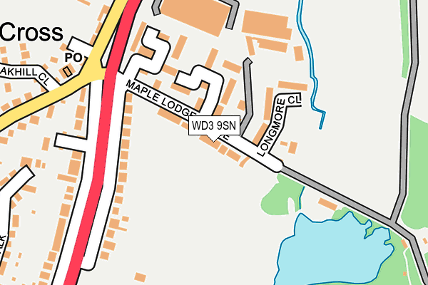 WD3 9SN map - OS OpenMap – Local (Ordnance Survey)