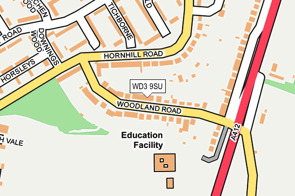 WD3 9SU map - OS OpenMap – Local (Ordnance Survey)
