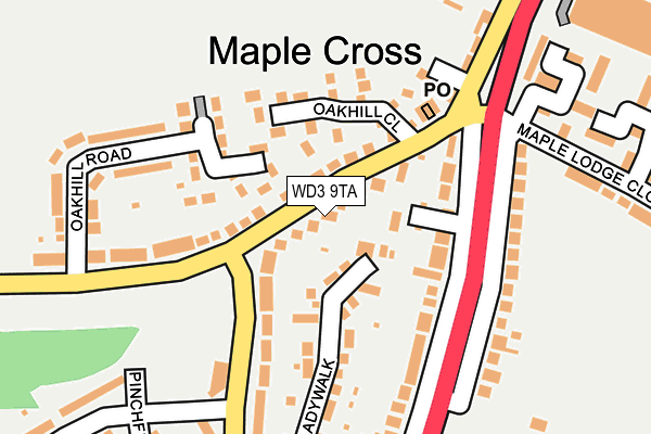 WD3 9TA map - OS OpenMap – Local (Ordnance Survey)