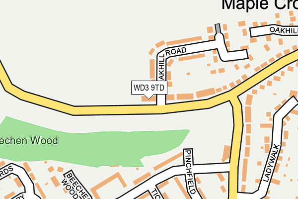 WD3 9TD map - OS OpenMap – Local (Ordnance Survey)