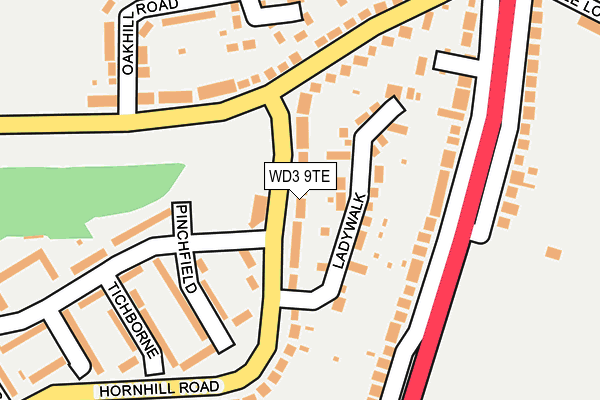 WD3 9TE map - OS OpenMap – Local (Ordnance Survey)