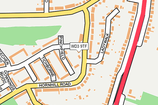 WD3 9TF map - OS OpenMap – Local (Ordnance Survey)