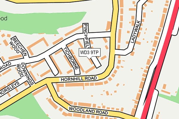 WD3 9TP map - OS OpenMap – Local (Ordnance Survey)