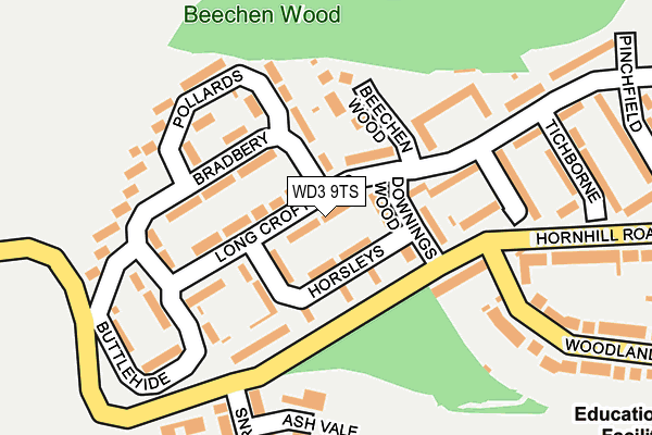 WD3 9TS map - OS OpenMap – Local (Ordnance Survey)
