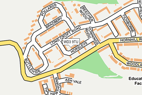 WD3 9TU map - OS OpenMap – Local (Ordnance Survey)