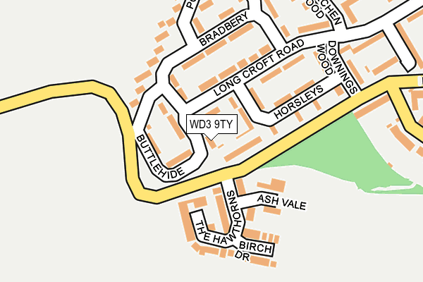 WD3 9TY map - OS OpenMap – Local (Ordnance Survey)
