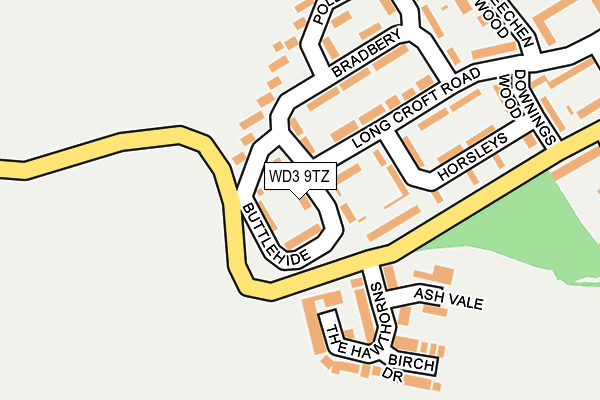 WD3 9TZ map - OS OpenMap – Local (Ordnance Survey)