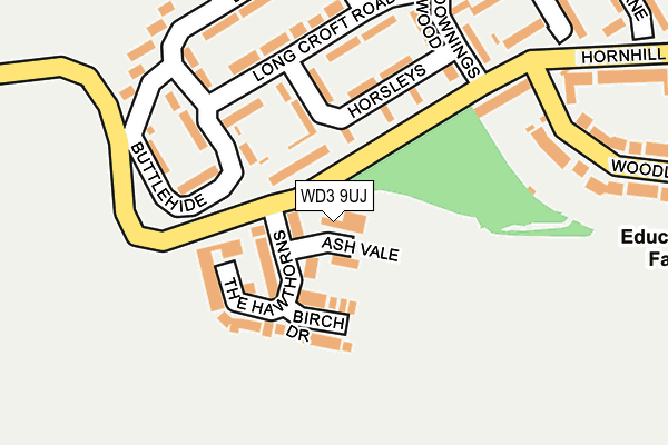 WD3 9UJ map - OS OpenMap – Local (Ordnance Survey)