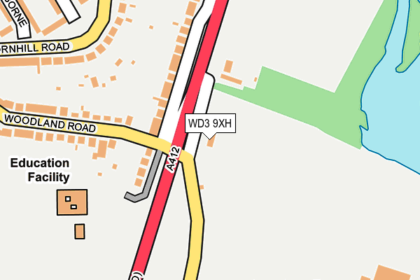 WD3 9XH map - OS OpenMap – Local (Ordnance Survey)