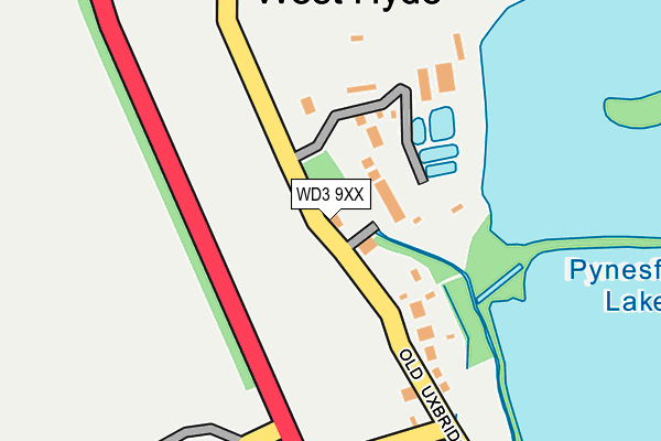WD3 9XX map - OS OpenMap – Local (Ordnance Survey)