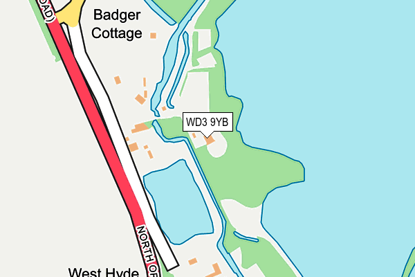 WD3 9YB map - OS OpenMap – Local (Ordnance Survey)
