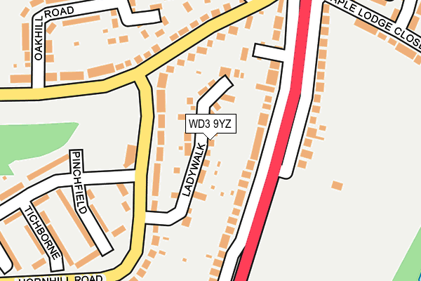 WD3 9YZ map - OS OpenMap – Local (Ordnance Survey)