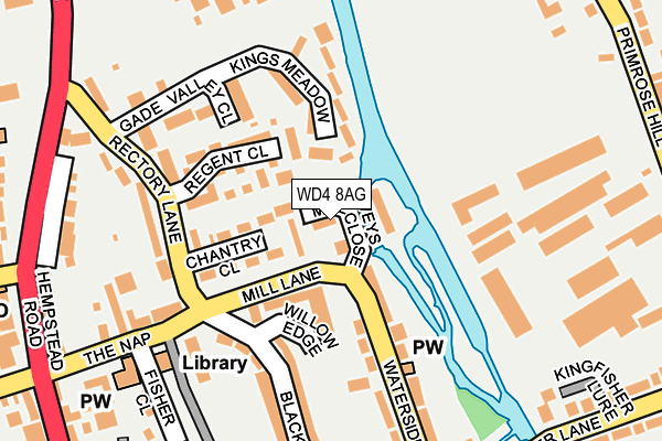 WD4 8AG map - OS OpenMap – Local (Ordnance Survey)