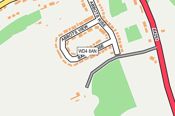 WD4 8AN map - OS OpenMap – Local (Ordnance Survey)
