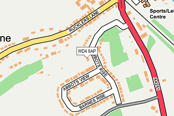 WD4 8AP map - OS OpenMap – Local (Ordnance Survey)