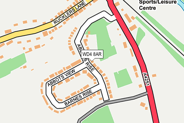 WD4 8AR map - OS OpenMap – Local (Ordnance Survey)