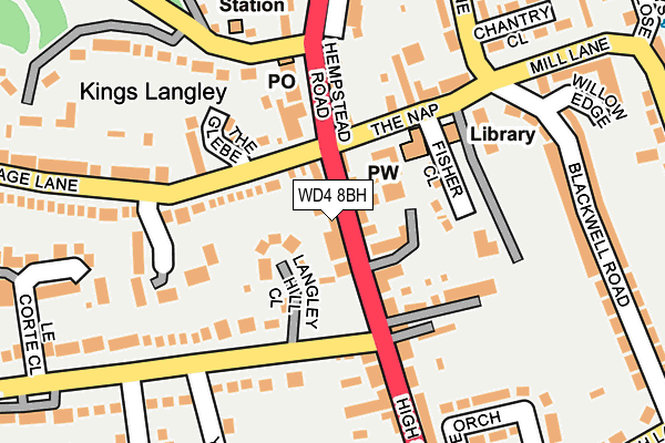 WD4 8BH map - OS OpenMap – Local (Ordnance Survey)