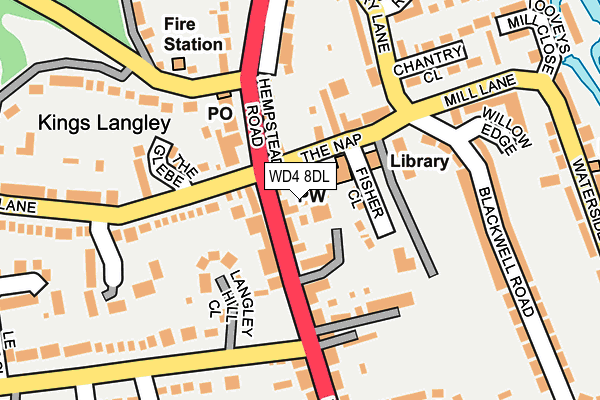 WD4 8DL map - OS OpenMap – Local (Ordnance Survey)