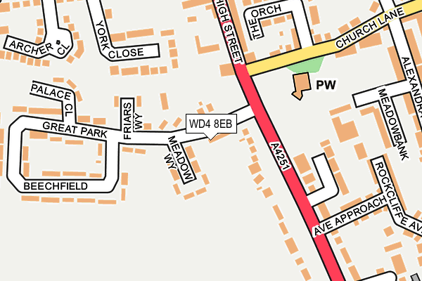 WD4 8EB map - OS OpenMap – Local (Ordnance Survey)