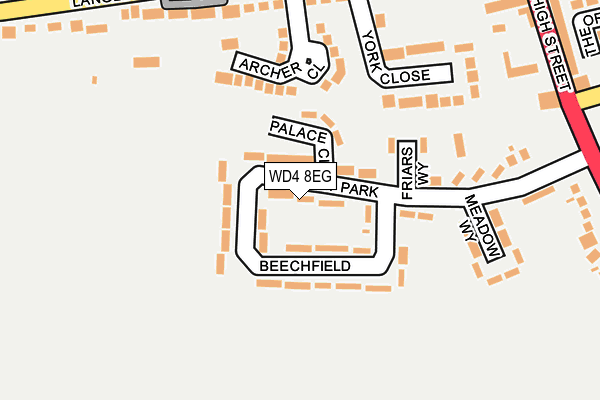 WD4 8EG map - OS OpenMap – Local (Ordnance Survey)